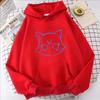 Genshin Impact Cartoon Cat Printed Hoodie Women Casual Autumn Winter Kawaii Harajuku Fleece Long Sleeve Sweatshirts
