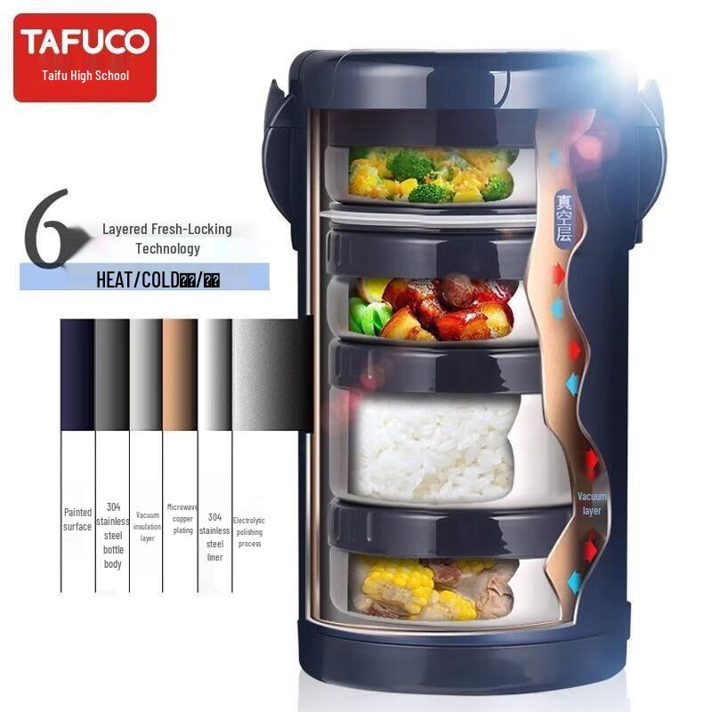 

TAFUCO 304 Stainless Steel Insulated Lunch Box