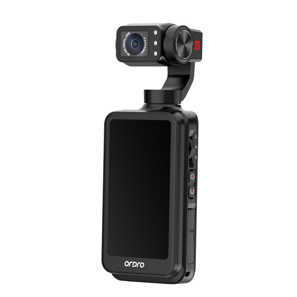 Ordro M5 Latest 5K Gimbal Handheld Video Camera with Rotating Image IR Night Face Wide Recording Camera, Camera/Vlog 3.5-inch Touchscreen, 3-Axis