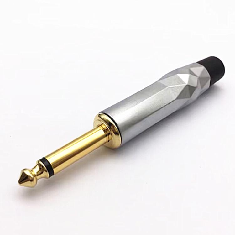 Gold-Plated 6.5mm Welding Head Guitar Mic Cable with Large Mono 6.35mm Speaker Plug