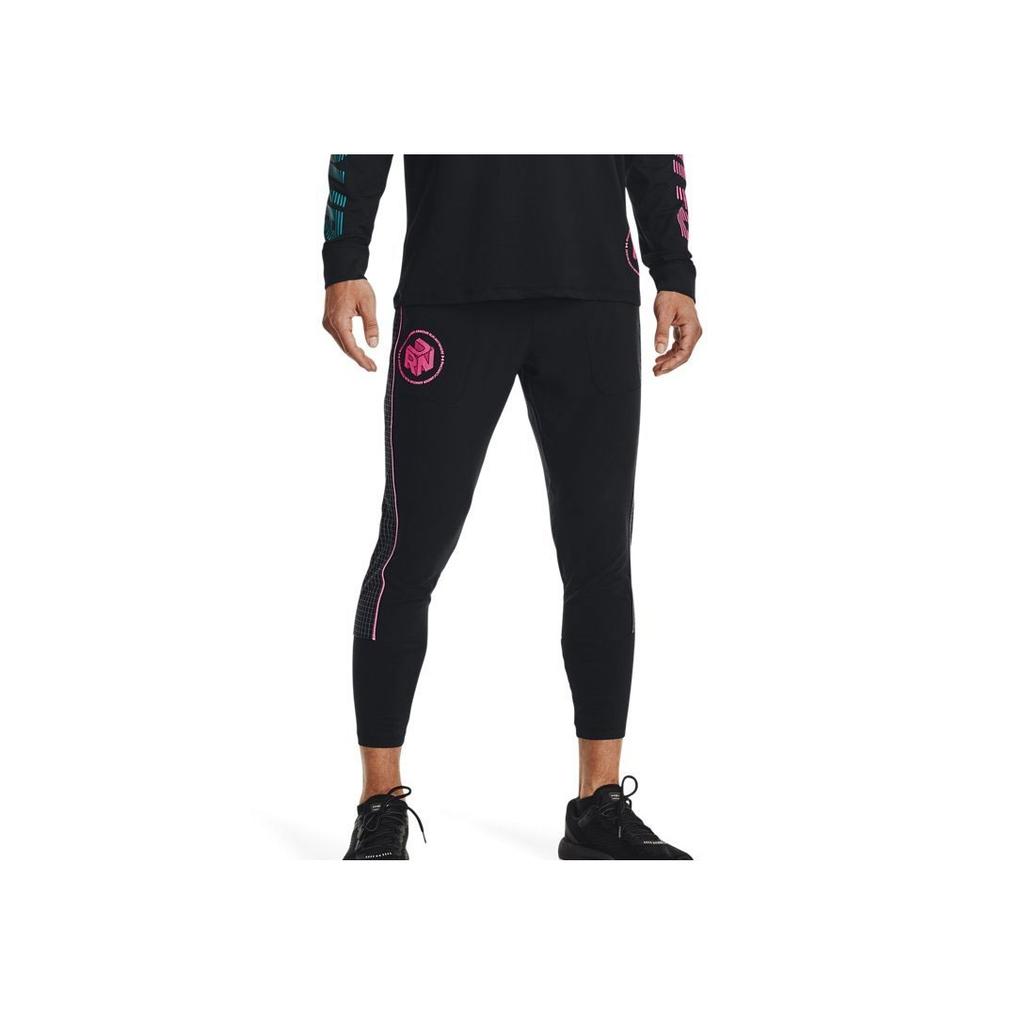 Under Armour Retro Sports Solid Color Logo Print Sweatpants Men Bottoms Black 1371037-001