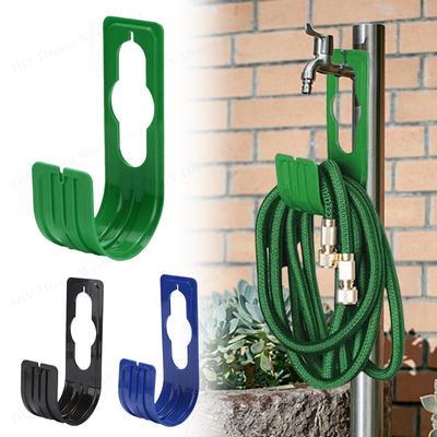 Soporte de pared para manguera de jardín, gancho portátil para manguera para grifo de jardín, organizador de manguera de riego para estante de almacenamiento de accesorios de manguera