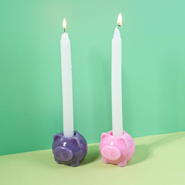 Pig Candle Base Gypsum Mould Candle Holder Mold Animal Shape Desktop Ornament Making Mould Practical Jewelry Tool