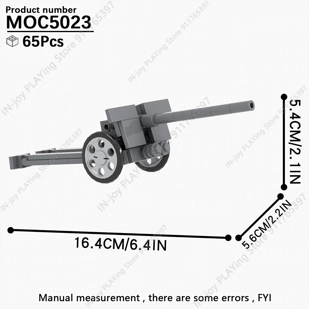 MOOXI Simulierte Militärkriegs-Bausteine WW2 Schlachtfeldruinen Artilleriekanonen Modell MOC Steine Erwachsenen-Set Spielzeug für Jungen