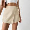 European-American Cross-Border Woven Skirt Pants with Front Panel Wrap and Side Waist Tie-Up