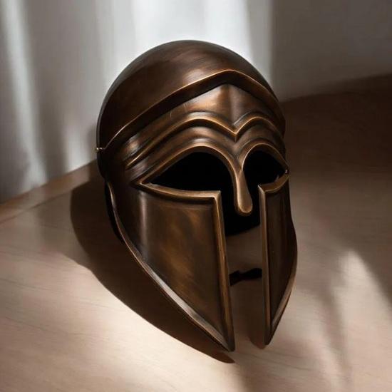 Ancient Greek Spartan Helmet Handmade Bronze Warrior Greek Corinthian Armor Medieval Cosplay Home Decor Gift