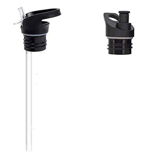 Katigan Sports Water Bottle Straw Lid, 12oz, 18oz, 21oz, 24oz Leakproof Straw Cap, Flip Cap, 4 Straws, 4 Cleaning Brushes