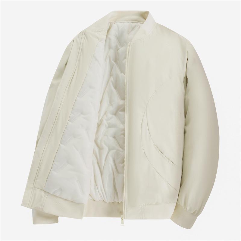 Men's Cross-Border Autumn/Winter Stand Collar Baseball Jacket - Ultrasonic Cotton Padded Loose Pilot Workwear