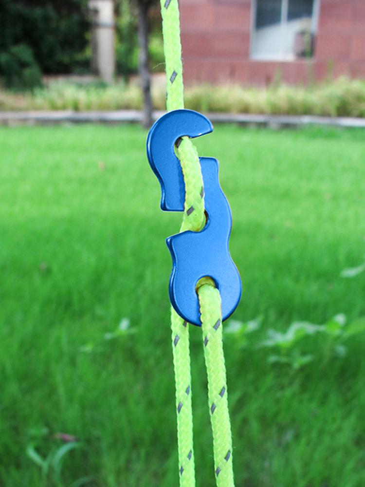 10pcs S-Type Outdoor Camping Rope Paracord Cord Adjust Fixed Buckle Travel Kit