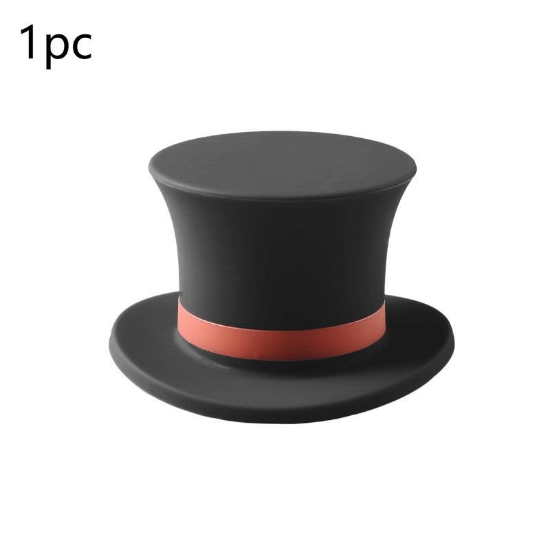 

Top Hat Shape Silicone Wine Bottle Stoppers - Reusable Bottle Seals, Leak-Proof Preserver for Wine, Beverages