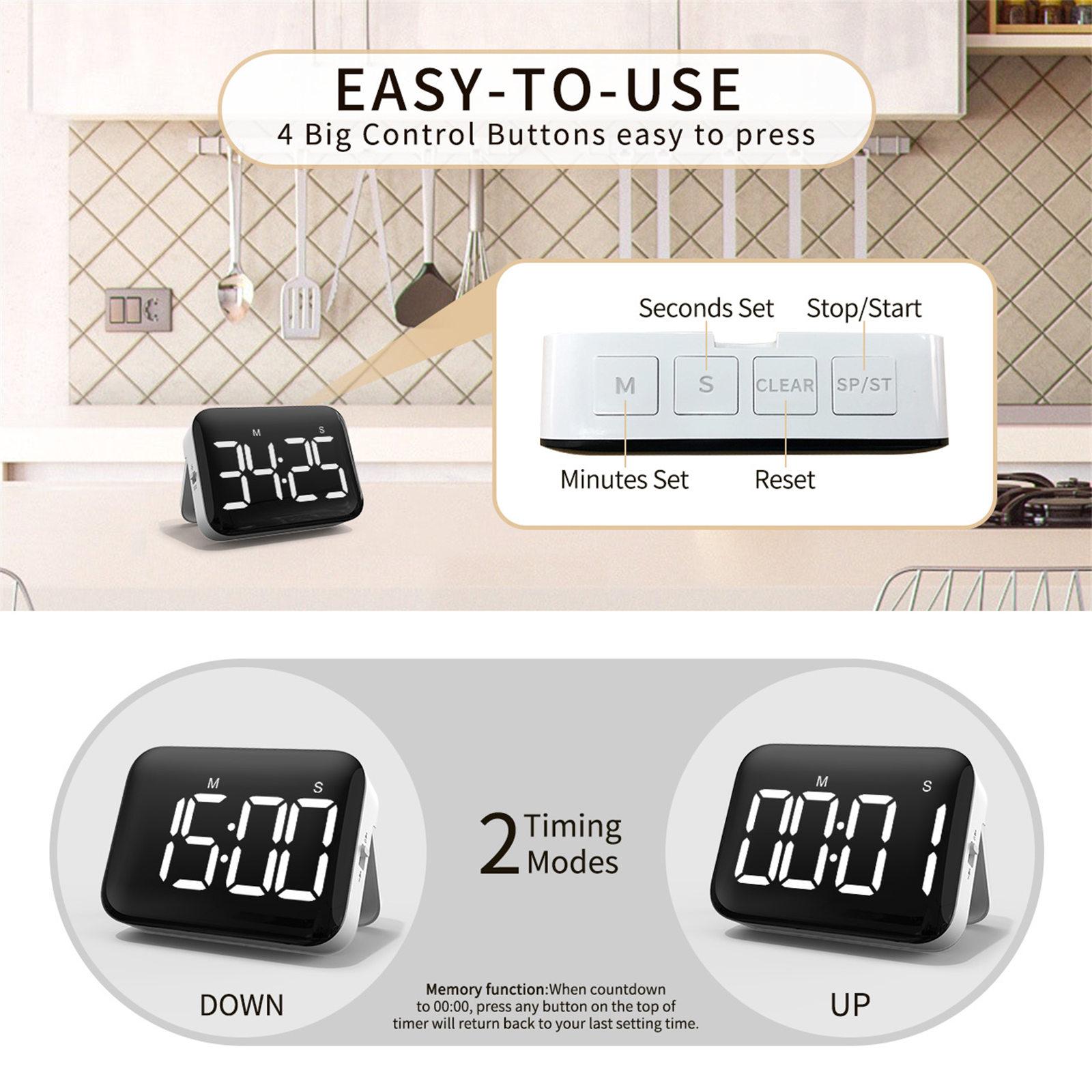 Magnetic Back LED Display Digital Kitchen Timer For Cooking Baking Fitness With Brightness and Volumes Adjustment 1