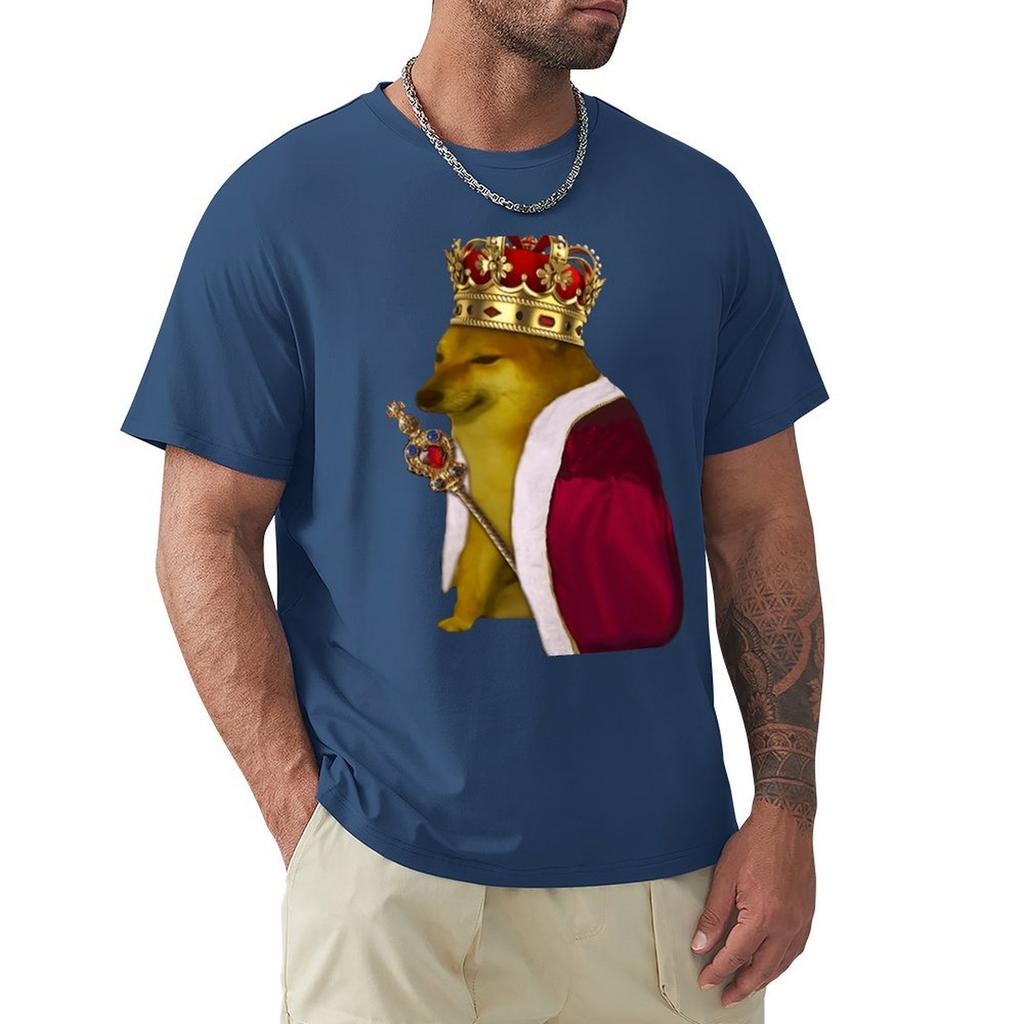 Cheems King T-Shirt Plus Size Tops Customs New Edition Workout Shirts For Men