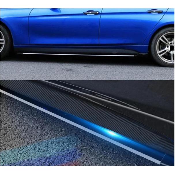Qizm 2pcs Car Side Skirt Sill Stripe Stickers Black Or Carbon Fiber Black Transfer Glue Decals Fit for BMW 1 3 4 5 6 Series F30 F35 F31(Carbon Fiber
