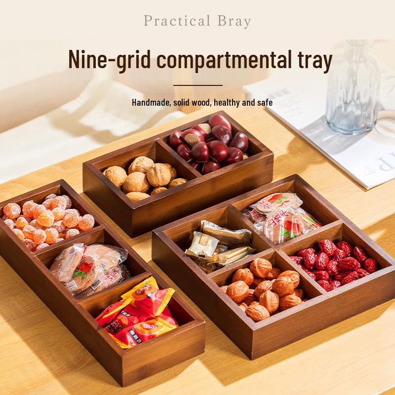 Japanese Style Wooden Partitioned Serving Platter