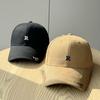 3D Embroidered Letter Baseball Cap for Women, Spring and Autumn Versatile, Face-Slimming, Korean Style, Large Head Circumference, Wide Brim, Trendy