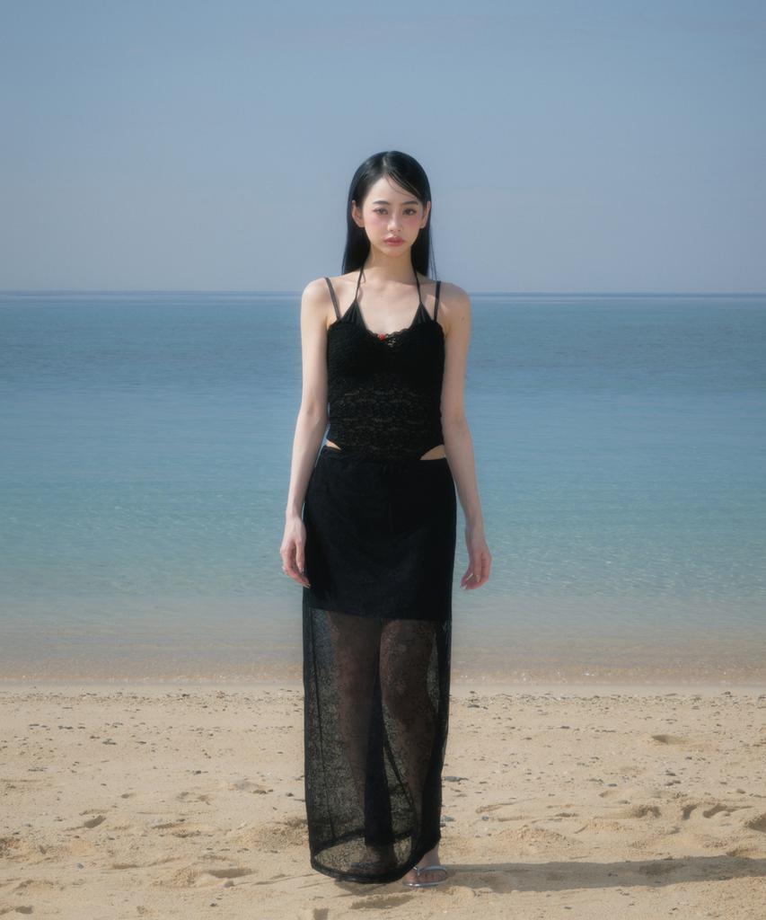 ROSEFRANTZ Lace Bodysuit Sleeveless [Black]