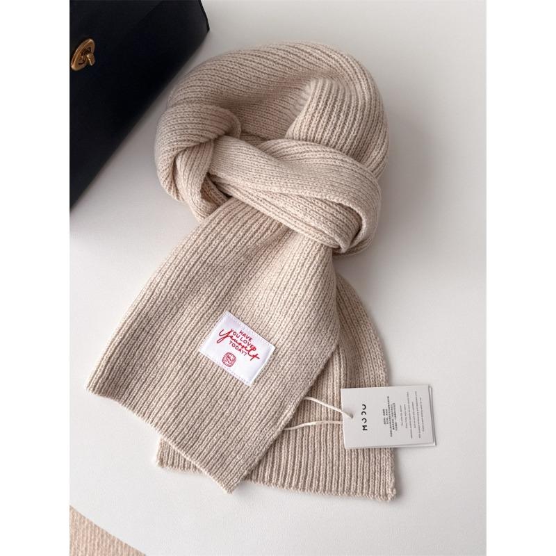 Australian Pure Wool Scarf Women's Autumn and Winter Atmosphere Versatile Warm Knitted Scarf