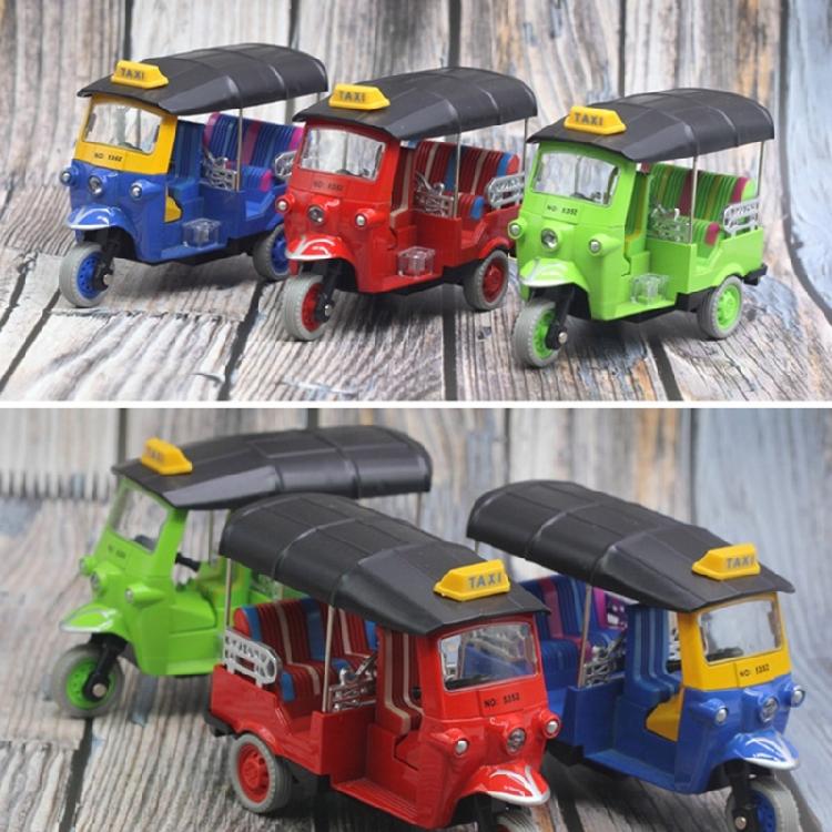 Cute Thai Tricycle Model Toy Alloy Tricycles Vehicle for Kids and Home Decoration with Vibranted Color and Alloy
