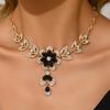 1PC Women's Fashion Flower Design Necklace Zircon Suitable for Date, Party, Festival Gifts-2174