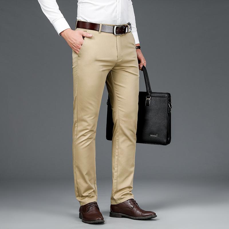 Men's Stretch Casual Business Casual Pants Men's Slim and Comfortable Straight Trousers Men's Quality Soft Breathable Loose Men's Pants