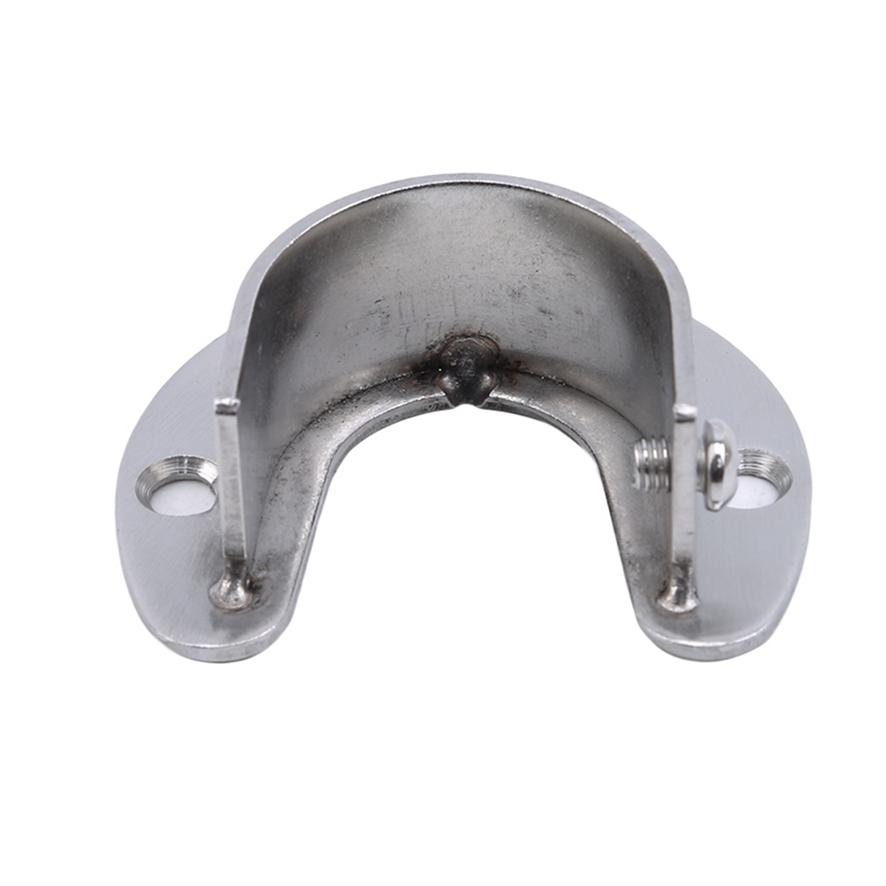 Thickened Stainless Steel Clothes Curtain Rod Round Tube Closet Wardrobe Clothes Rail Support Rod End Support Pole Flange