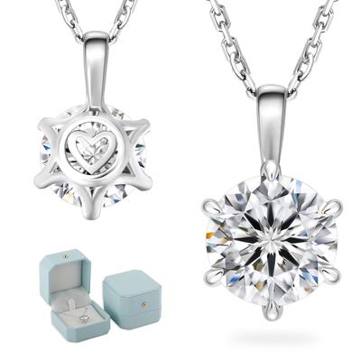 Moissanite 6 pingente único de moissanite 925 hipoalergênico para ouro branco caixa de presente ajustável presente de aniversário 45 cm ajustador total de quilates [KRKC] feminino