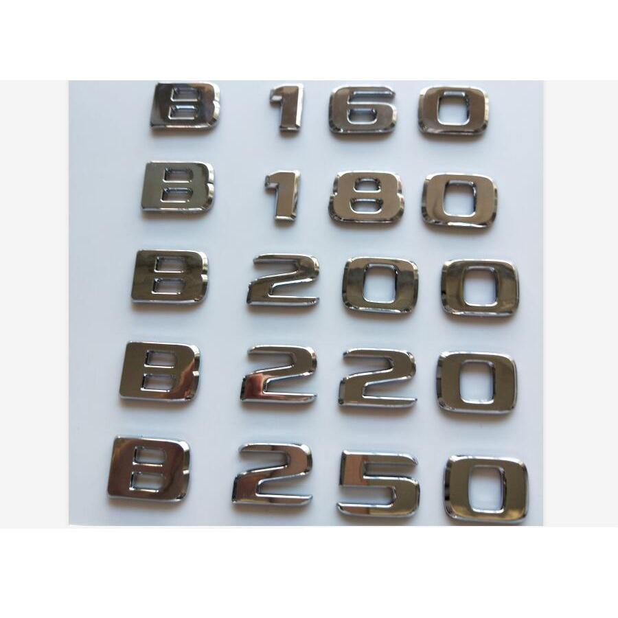 Chrombuchstaben B160 B180 B200 B250 B260 B280 B300 Symbole V8 V12 BITURBO 4MATIC Aufkleber für W246 W247 Benz Kofferraumembleme AX1