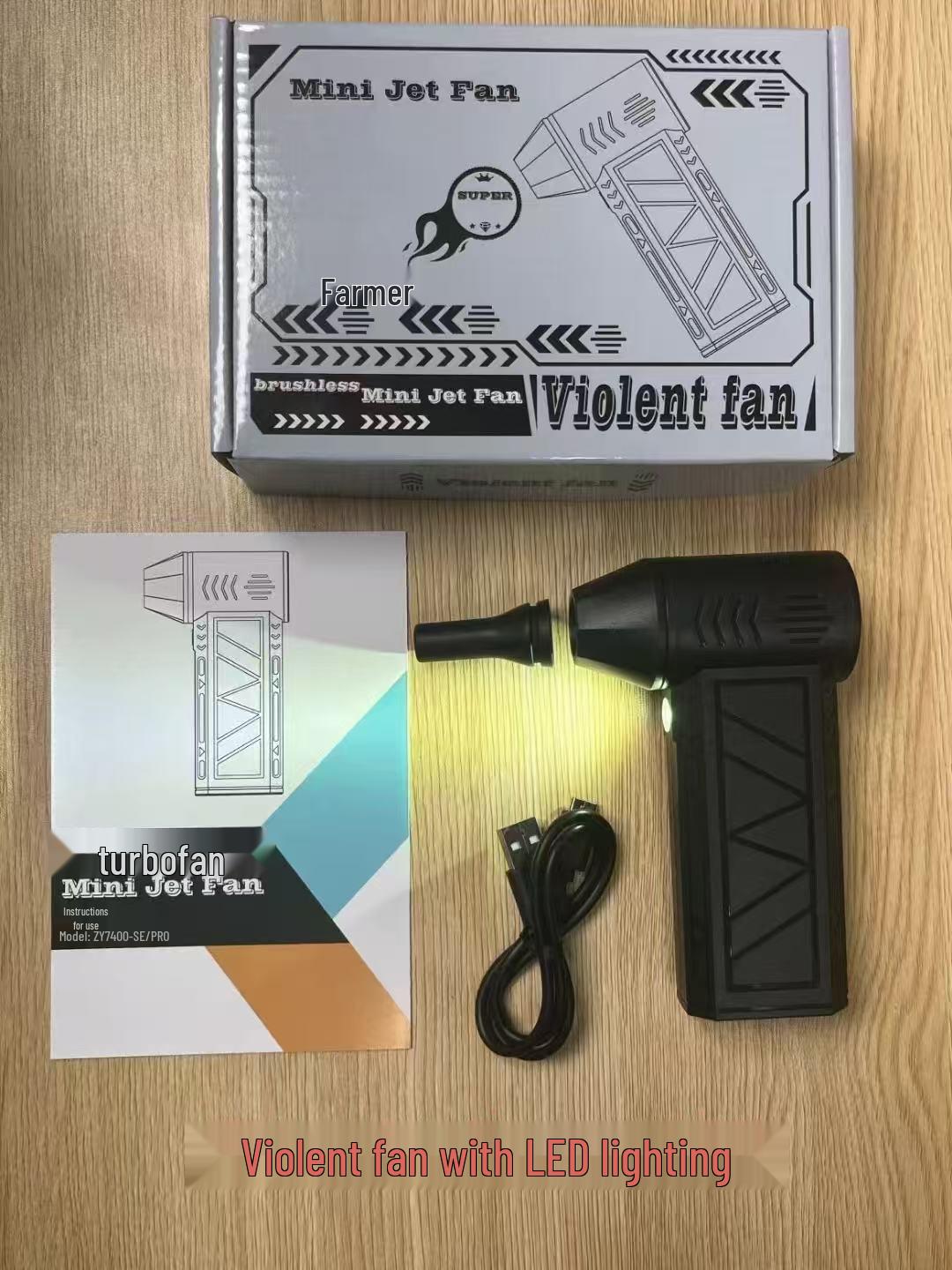 

High-Speed Portable Brushless Mini Fan & Wireless Hair Dryer ZY7400 143x93x39 mm