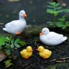 4pcs Duck Resin Small Ornament Duck Family Crafts Figurines Gardening Decoration Flowing Water Ornament Garden Micro Landscape