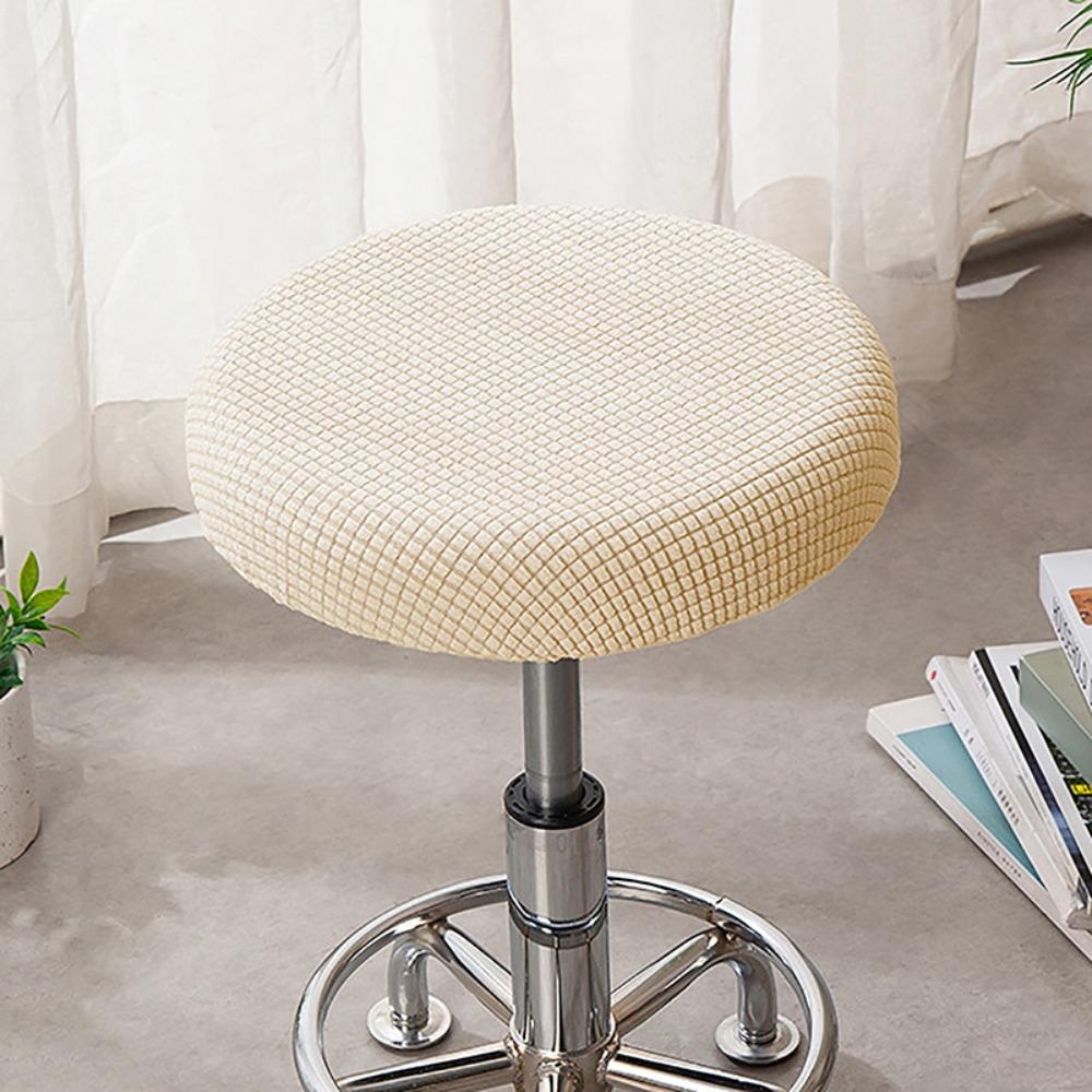 Solid Color Round Chair Cover Thickened Stool Cushion Cover Soft Bar Stool Cover