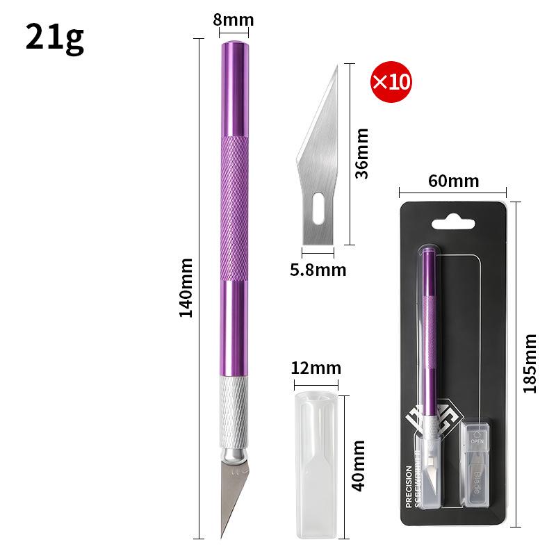 Bastelmesser aus Aluminiumlegierung für Handyfolie, Papier und Gummistempel-Schnitzen