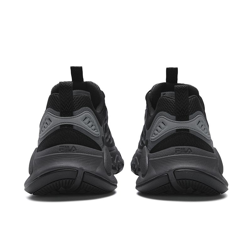 FILA TRUFFLE Cushioning Abrasion Resistant Lightweight Low top Chunky Sneakers Men's Black/Wild Dove Gray F12M621111FBW