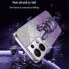 For Oppo Reno9 Pro+ 5G Electroplating Cellphone Case PC+TPU Cover with Support Kickstand