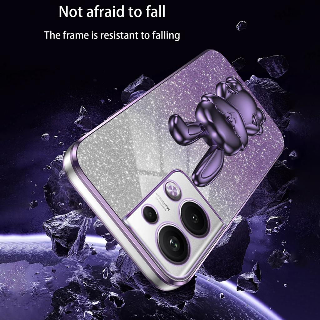 For Oppo Reno9 Pro+ 5G Electroplating Cellphone Case PC+TPU Cover with Support Kickstand