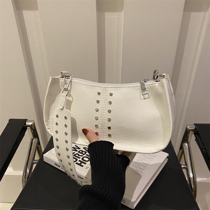 Unique Leather Pu Small Square Bag For Women With Casual Street Style And Fashionable Design Rivet