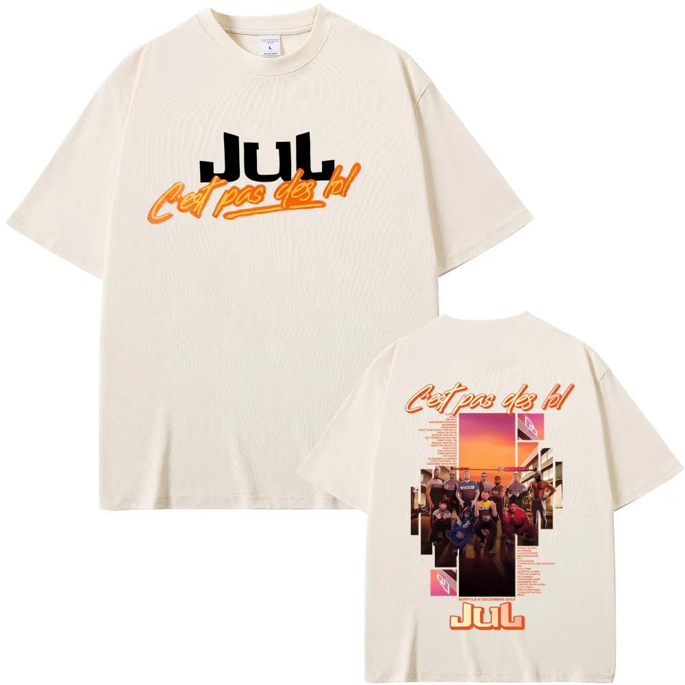 

Rapper Jul Music Album World Tour 2025 T-shirts Men Women Hip Hop Oversized Short Sleeve T Shirt Male Fashion Vintage Streetwear 5XL різнокольоровий