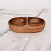 Round Wooden Grid Plate Universal Fruit Gossip Wooden Plate Simple Walnut Plate