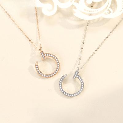Nagel halskette frauen voller diamant haken diamant halskette zwei doppelseitige schmuck