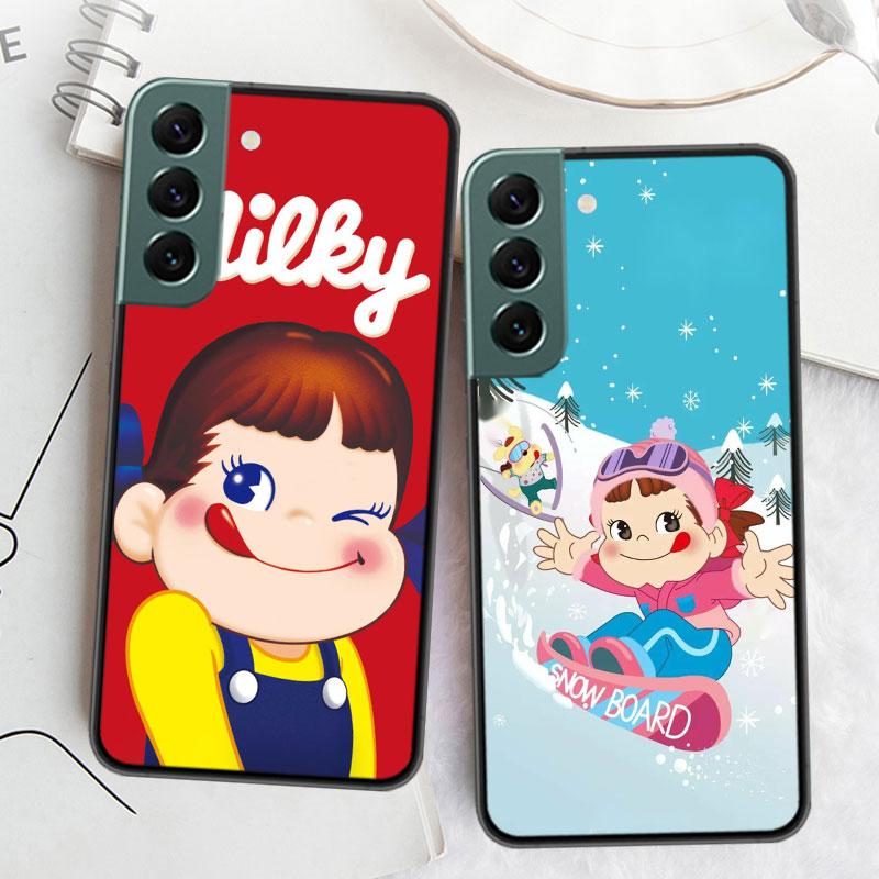 F-Fujiya M-Milky P-Peko C-chan Cartoon Phone Case For Samsung Galaxy S22 S25 Ultra S21 S10 Plus S26 Edge S20 S23 S24 FE Cove