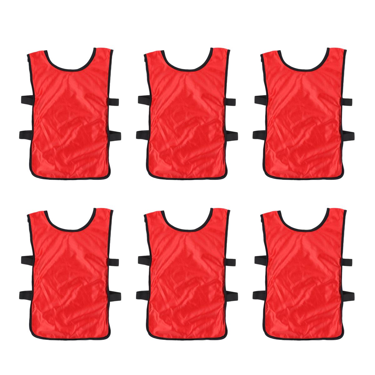 

6 Pcs Training Vest Football Kids Practice Equipment Pinnies Youth Sports Basketball красный