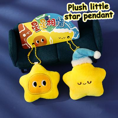Kawaii Süßer Stern Plüsch Schlüsselanhänger Anhänger Cartoon Mode Auto Schlüsselring Exquisites Kreatives Rucksack Dekoration Zubehör Geschenke