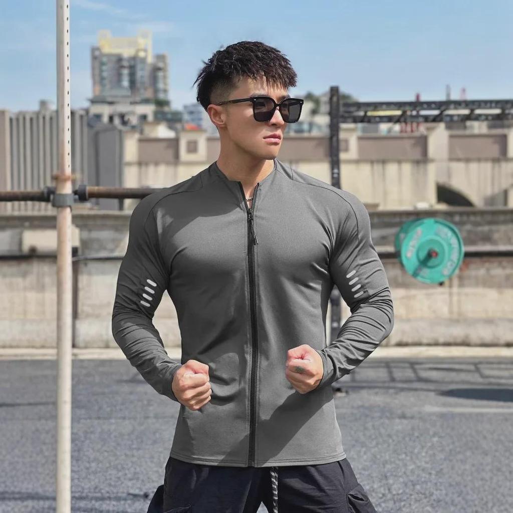 Men's Basketball Training Zipper T-Shirt - Loose Fit, Short Sleeve