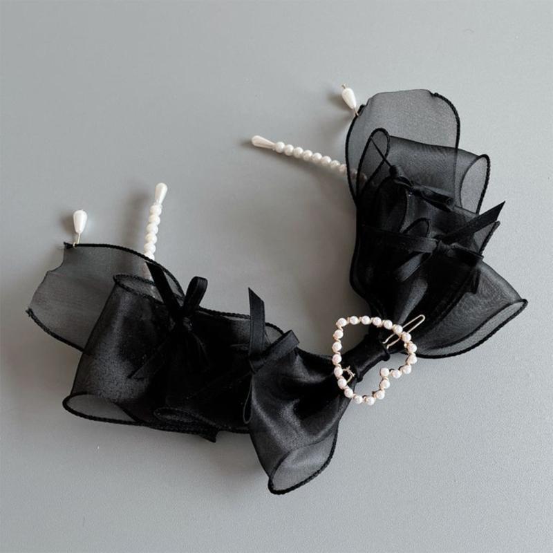 Spitzen Schleifen Haarband Mädchen Haar Stirnbänder Cosplay Perlen Perlen Haarband Kopf Reifen Kopfschmuck Haarschmuck
