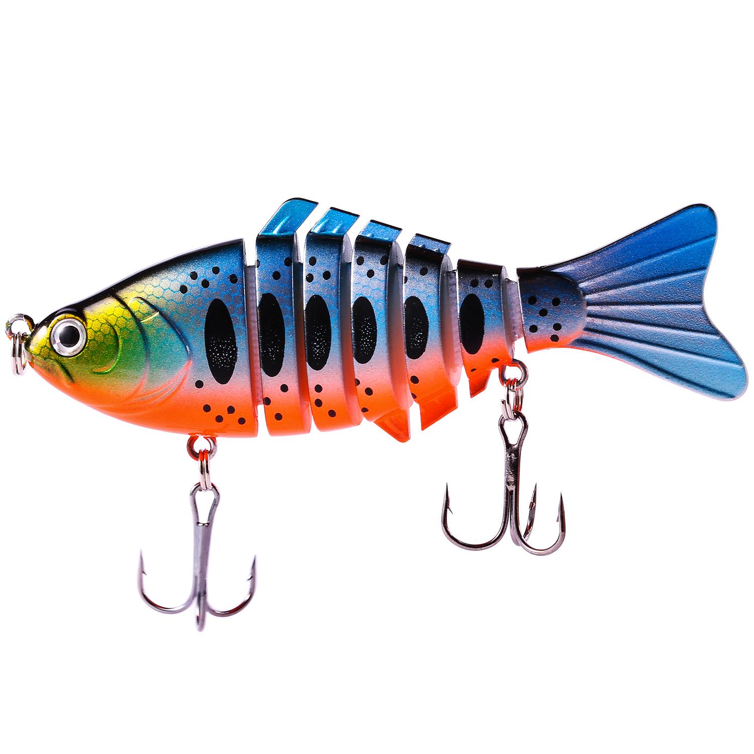 

Рыболовные приманки 10 см 16 г, многосоставные приманки для плавания, жесткие искусственные приманки с тройными крючками синий