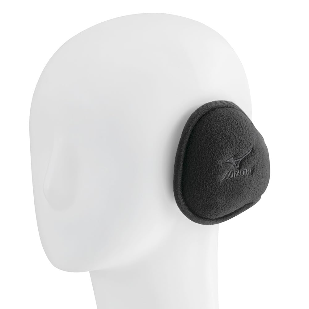 Mizuno Breath Thermo Fleece Cold Weather Winter One Size Fits Most Earmuffs, Sweat-Wicking, Quick-Drying, Protection, Earmuffs, Black,