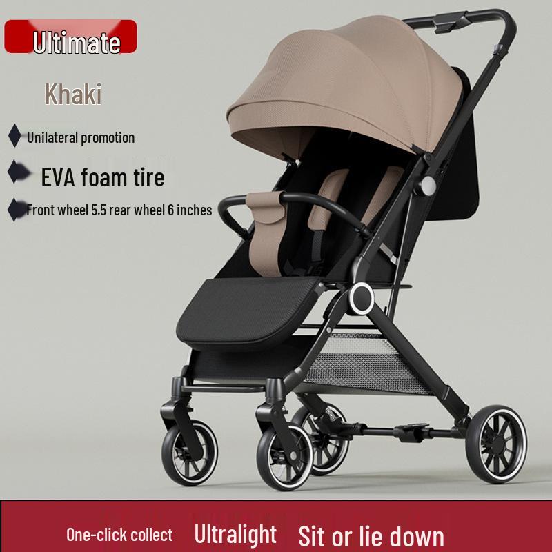 Two-way, Three-position Stroller: Sit or Lie, One-click Fold, Ultra-light, Portable Four-wheel Outdoor Baby Carriage.