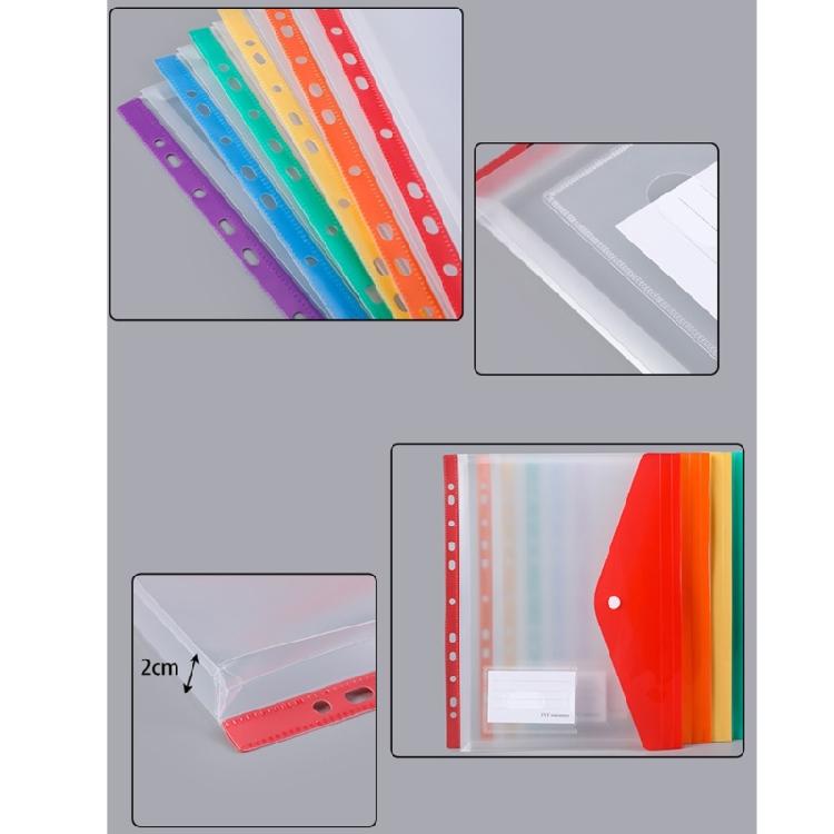 Pack of 6 Expandable Punched Pockets Clear Plastic Document Envelope File Wallets with 11 Holes Letter Size Folder Bag