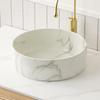 36cm Round Wash Bowl with Stone Grain, Basin Only, WITHOUT Faucet and Drain, WITHOUT Base Cabinet, Matte White