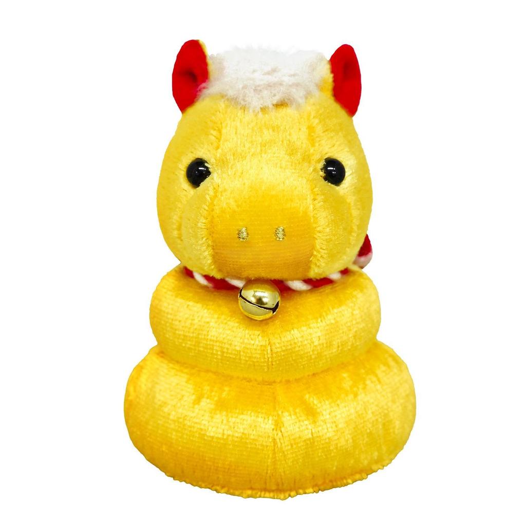 Sanei Boeki 2026 Dierenriem Paard Mochi (Goud) Pluche Speelgoed, B7 x D6,5 x H10cm