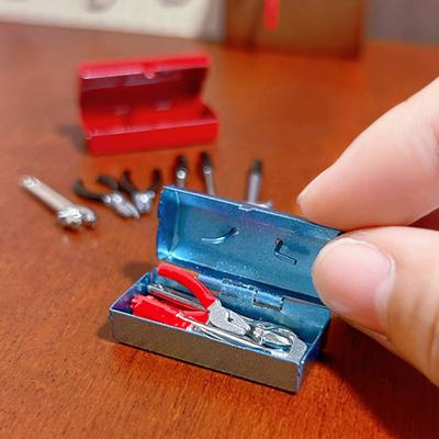 1 Set 1:12 Mini Dolls Tools Metal Home Repair Tool Model Miniature Hammer Wrench Hand Tools for Doll Mansion Decoration Yard Supplies Pretend Play Toy